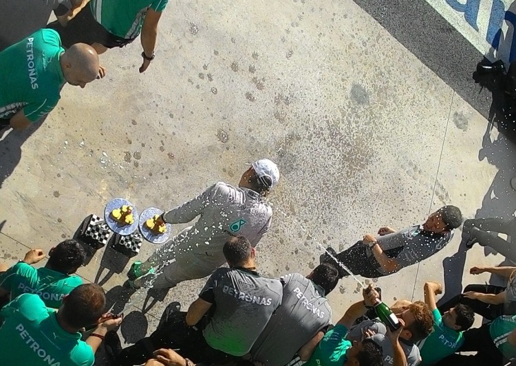 Nico Rosberg comemora a vitória no GP Brasil de 2014 (Daniel Médici/Arquivo  pessoal)